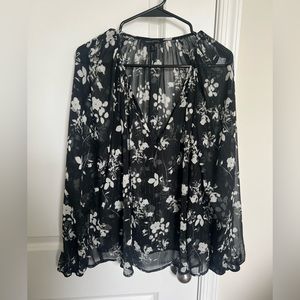 Banana Republic Sheer Floral Blouse
